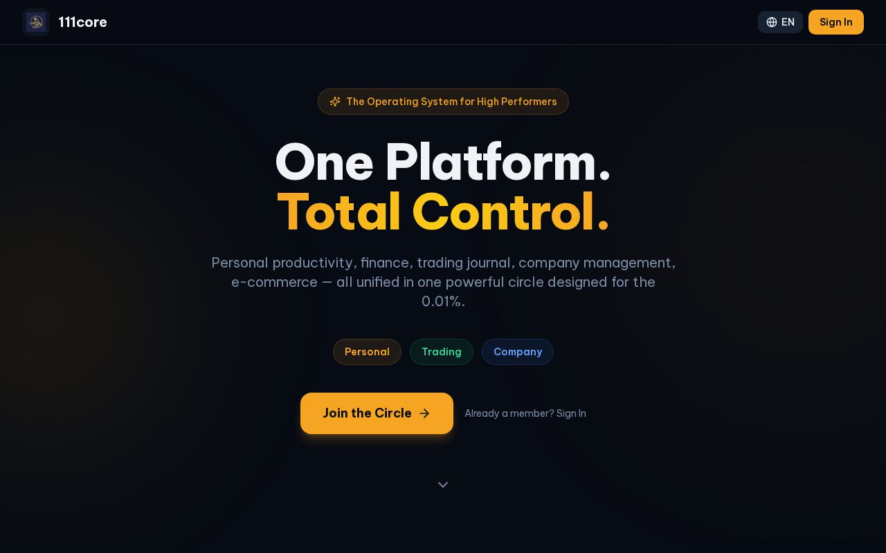 Aperçu du site 111Core