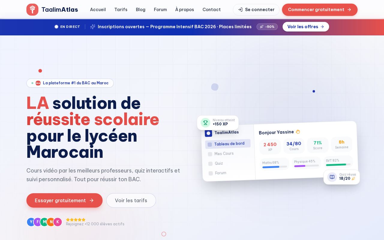 Aperçu du site TaalimAtlas